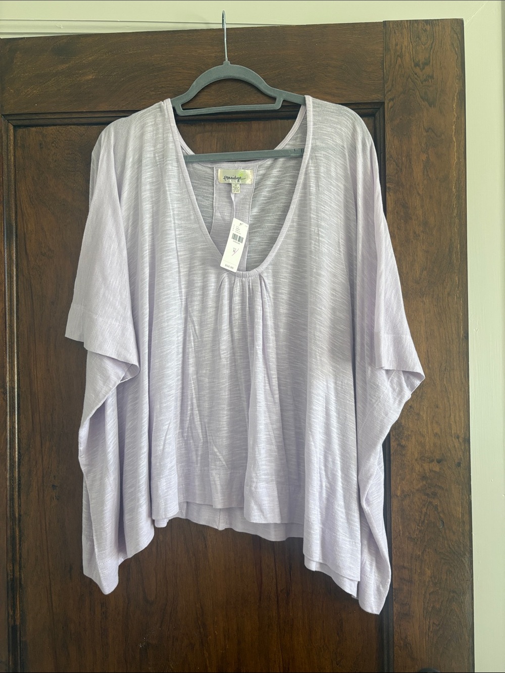 Anthropologie Light Lavender V-Neck Tunic Top